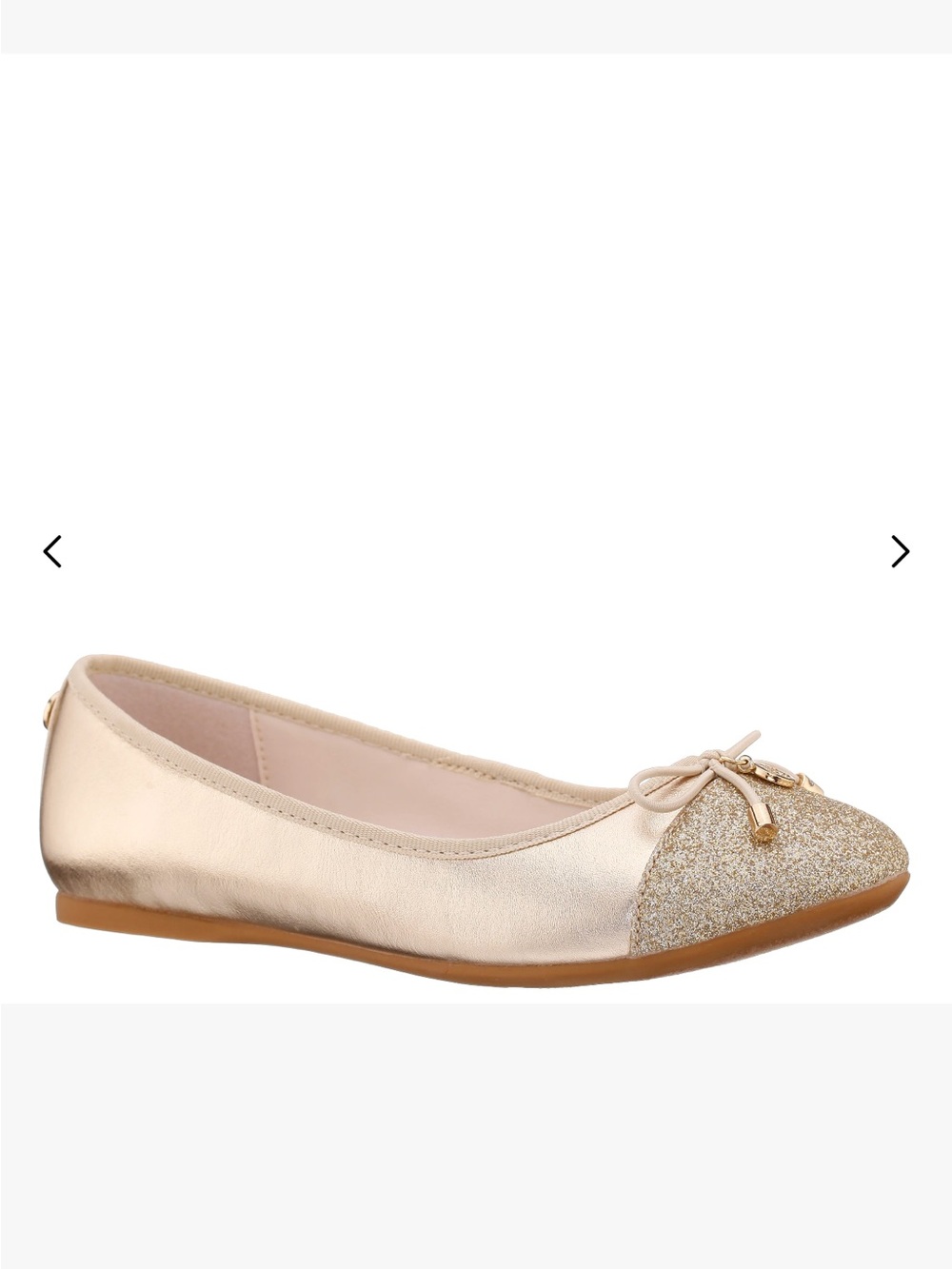 Nina Metallic Gold Girls Ballet Flats - Picture 2 of 7